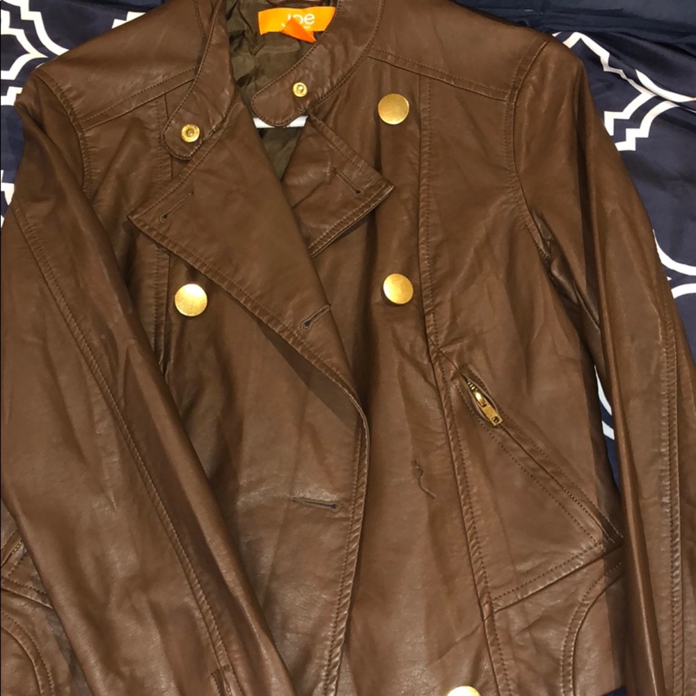 Brown leather jacket